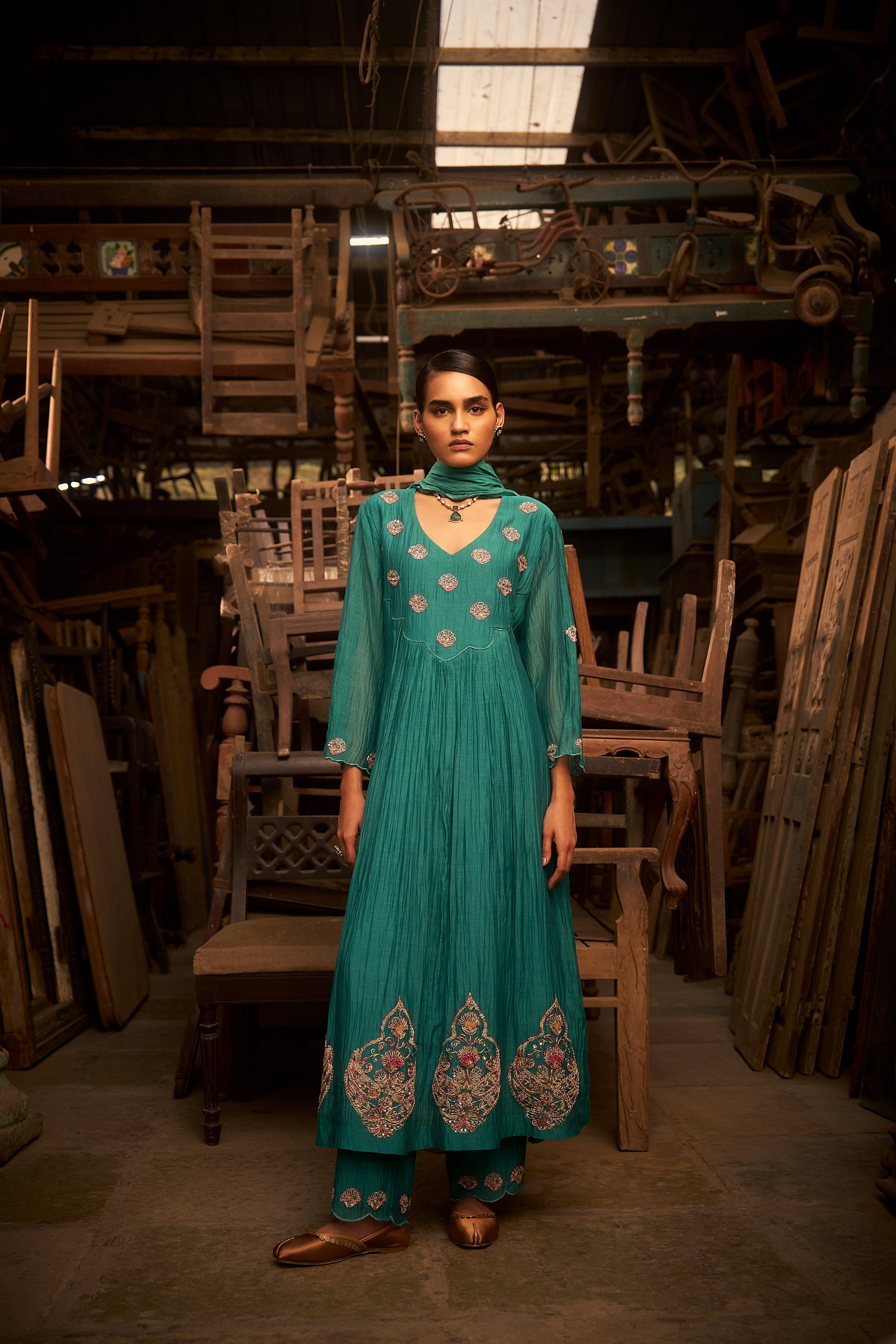 Cyan Kurta