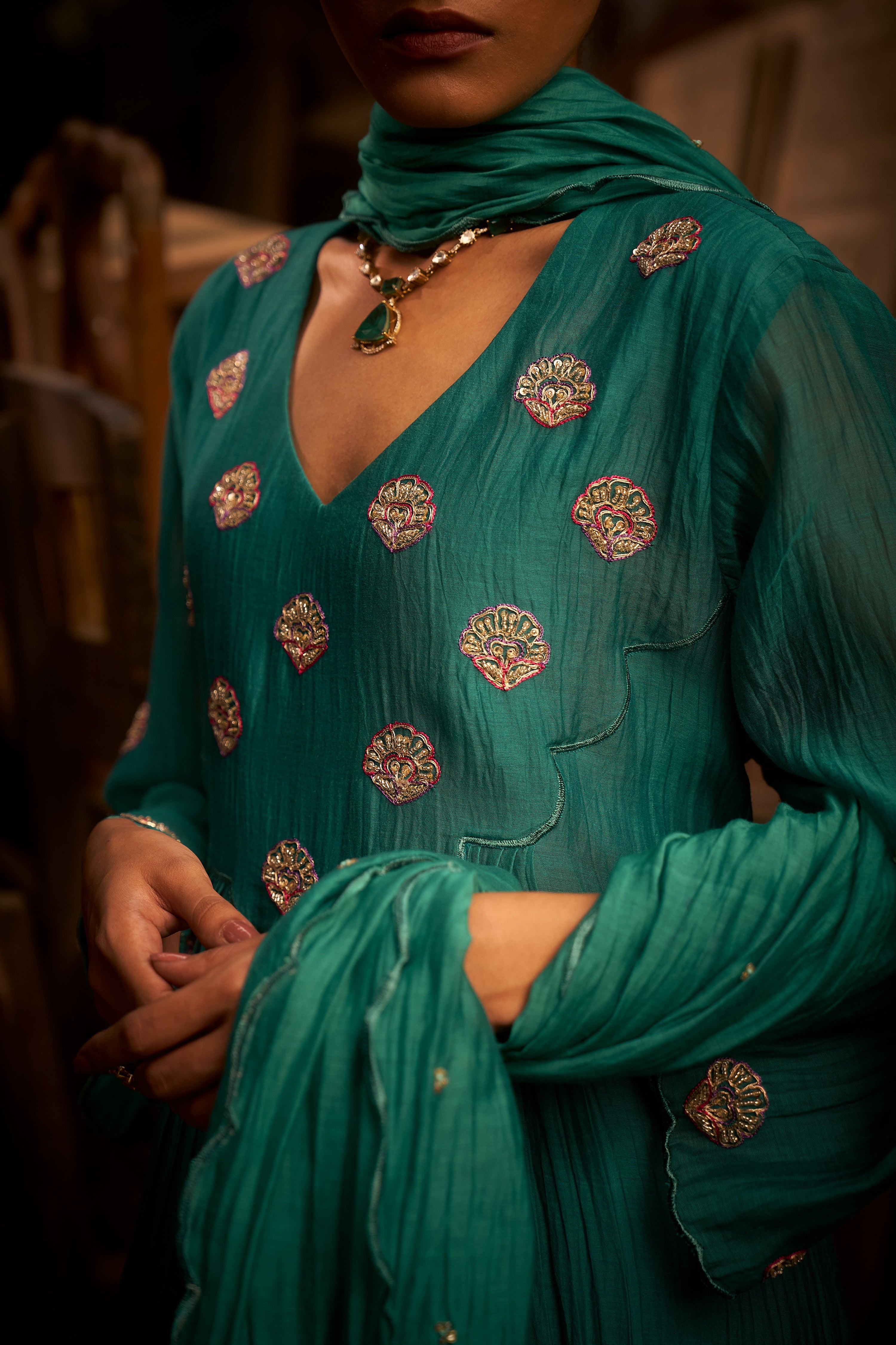 Cyan Kurta