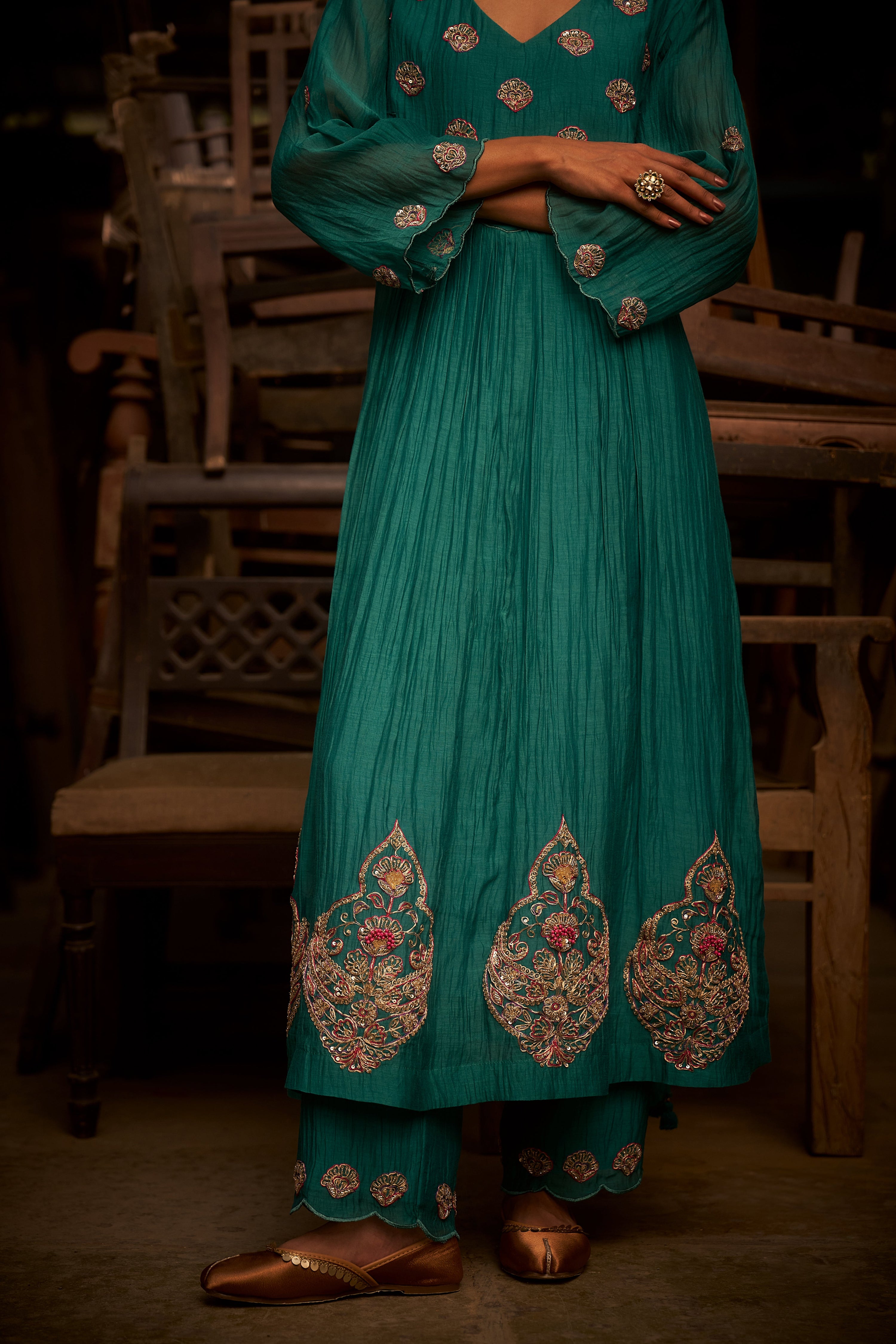 Cyan Kurta