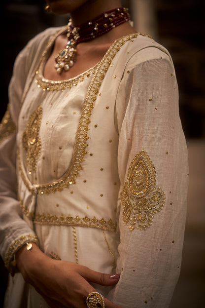 Ivory Anarkali Jacket