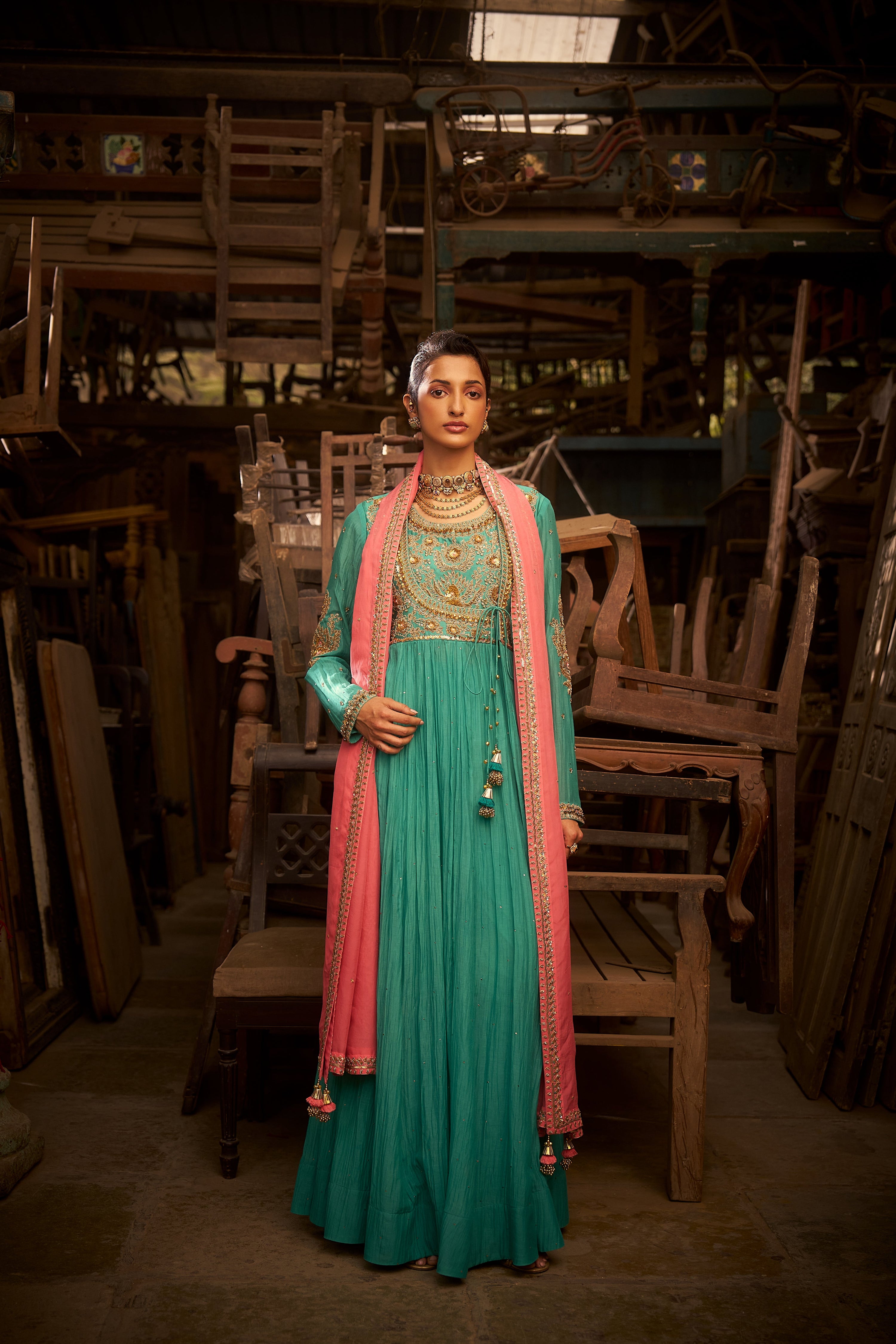 Aqua Marine Anarkali