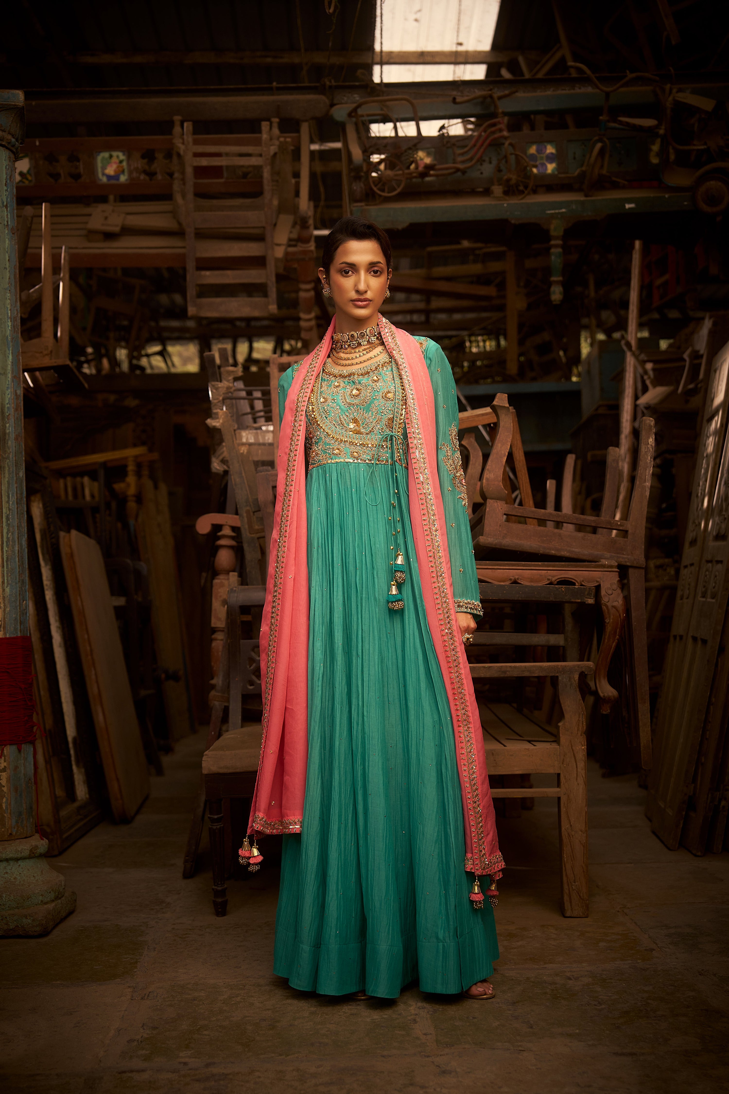 Aqua Marine Anarkali
