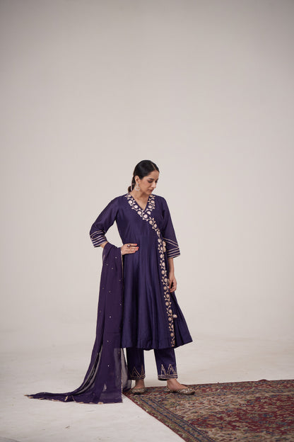 Sunaina purple Gota Anarkali