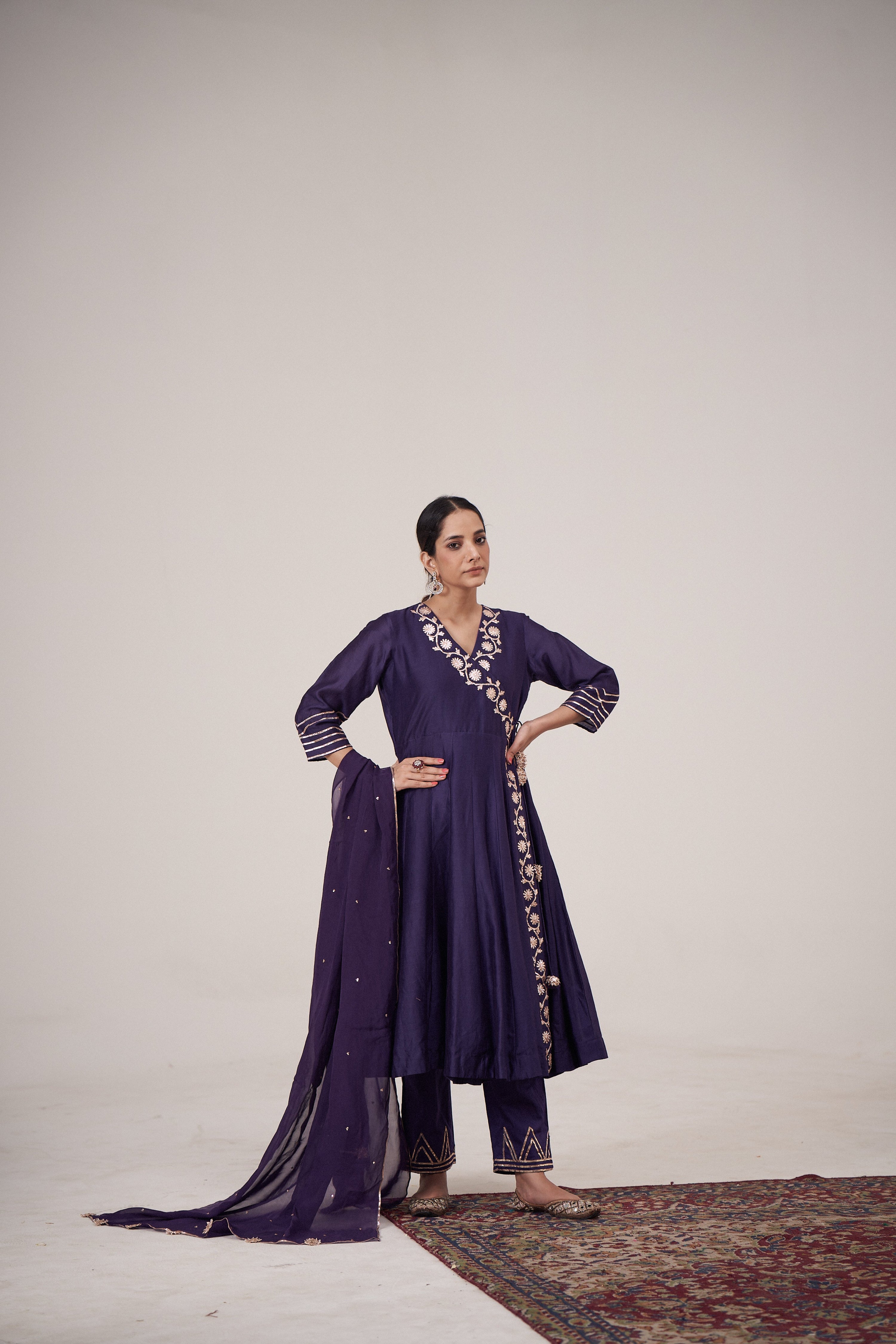 Sunaina purple Gota Anarkali