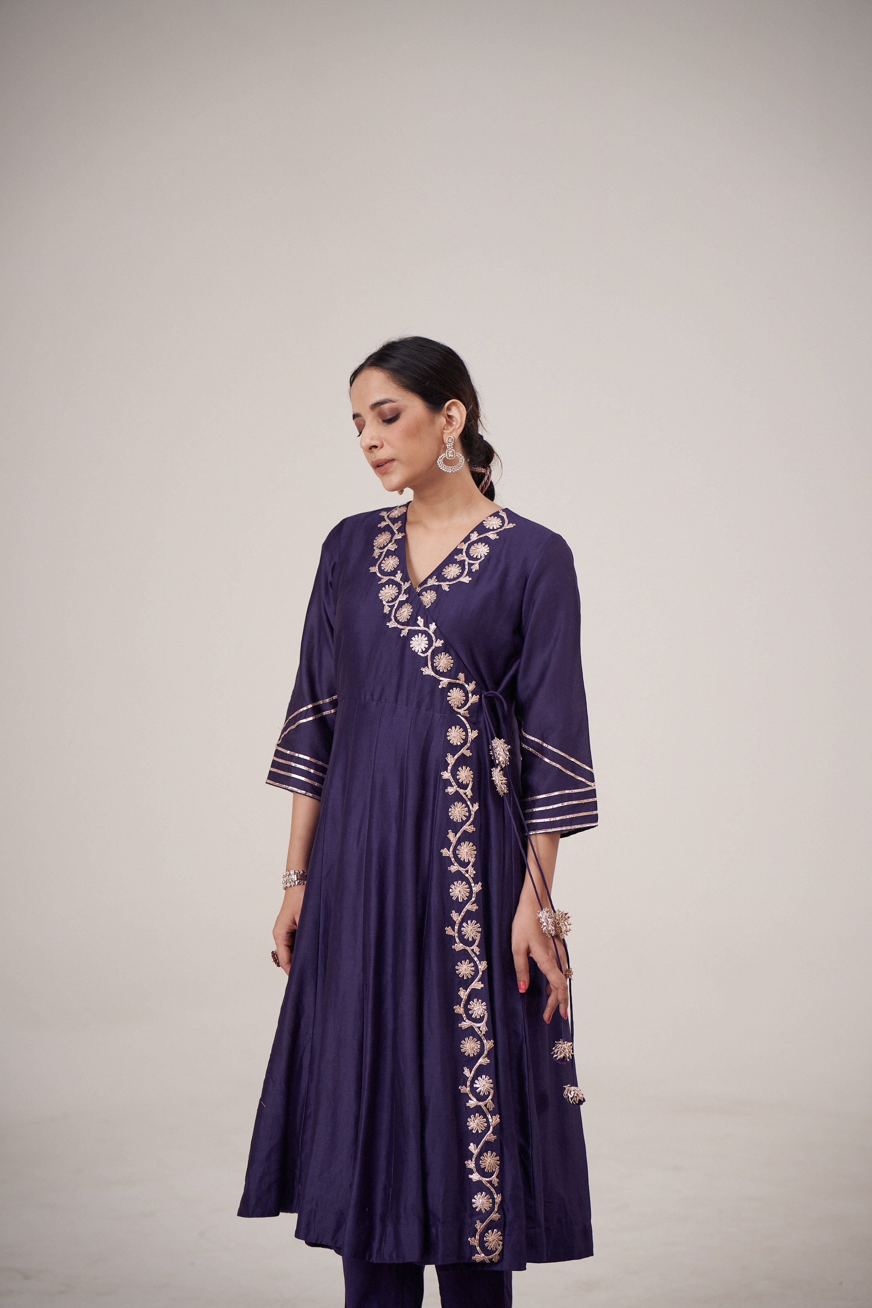 Sunaina purple Gota Anarkali