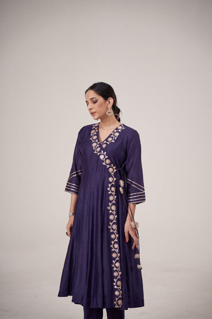 Sunaina purple Gota Anarkali