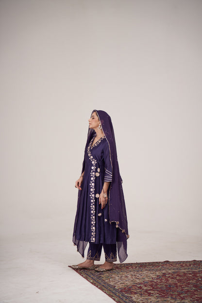 Sunaina purple Gota Anarkali