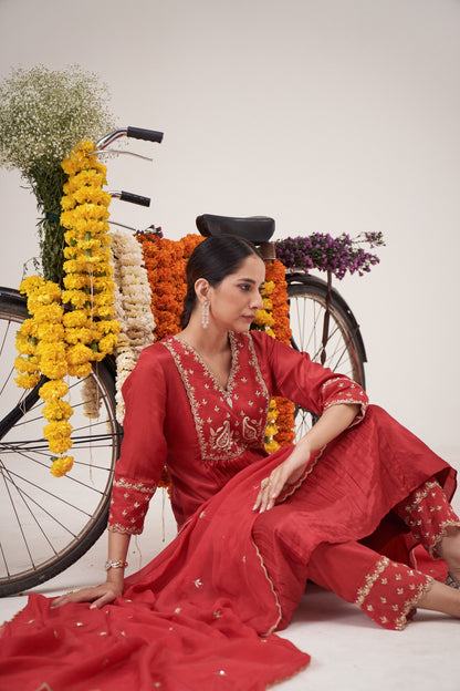 Aneri Kesariya Kurta Pant Set