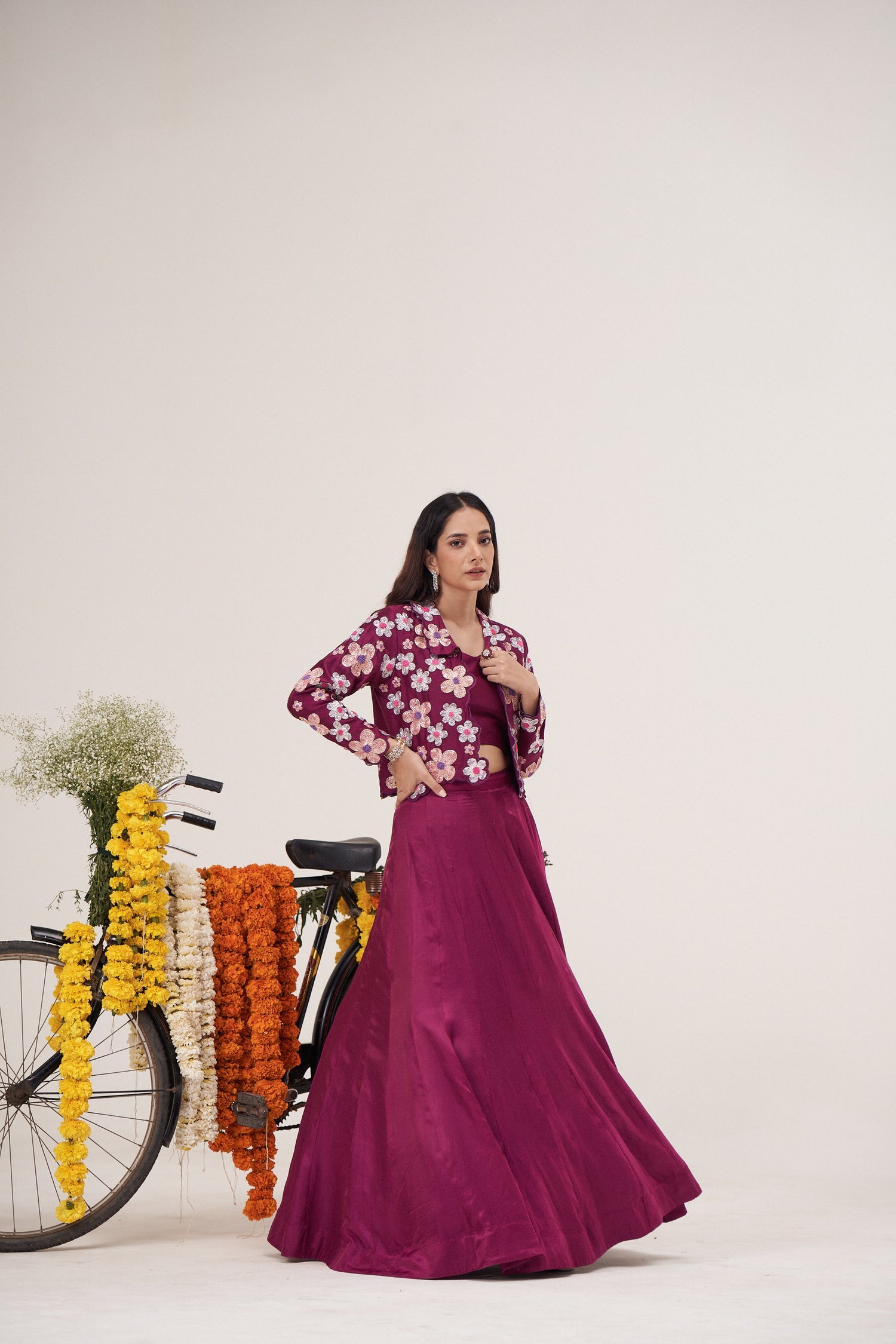 Guldasta short Jacket Ghaghra Set