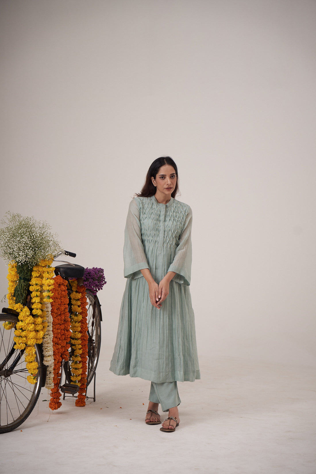 Asmani Smocking Kurta Set