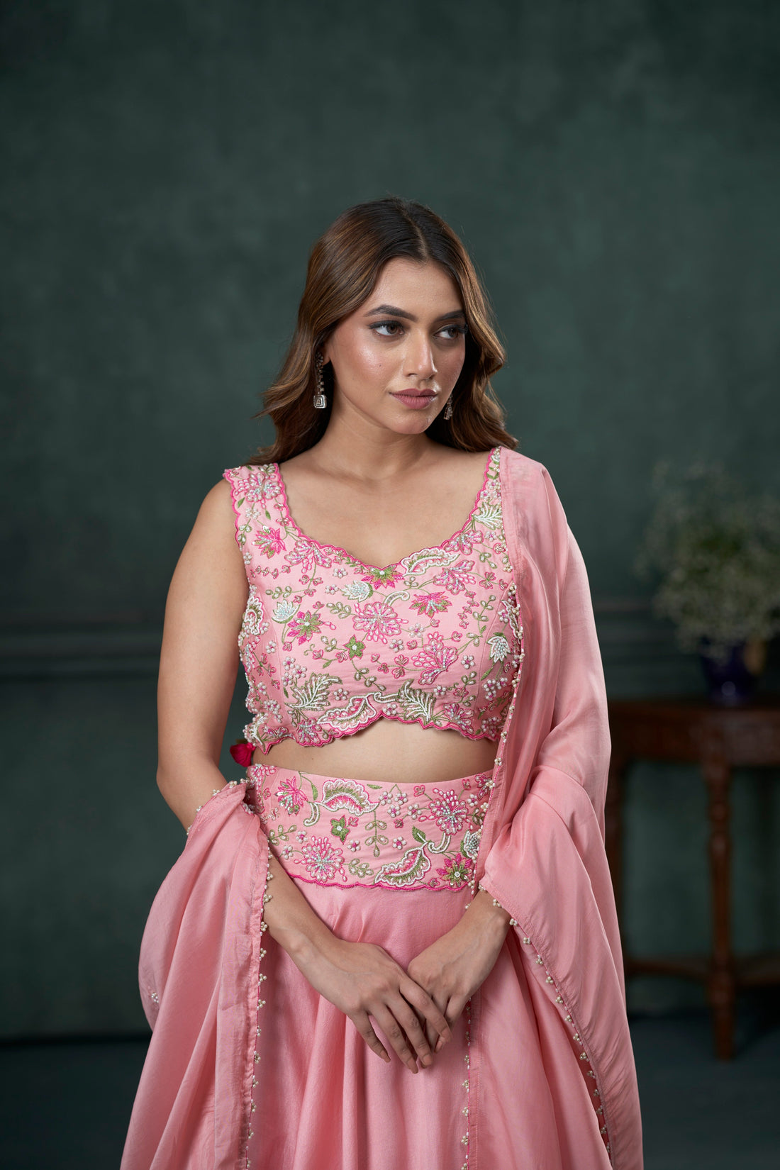 Misty rose Ghagra