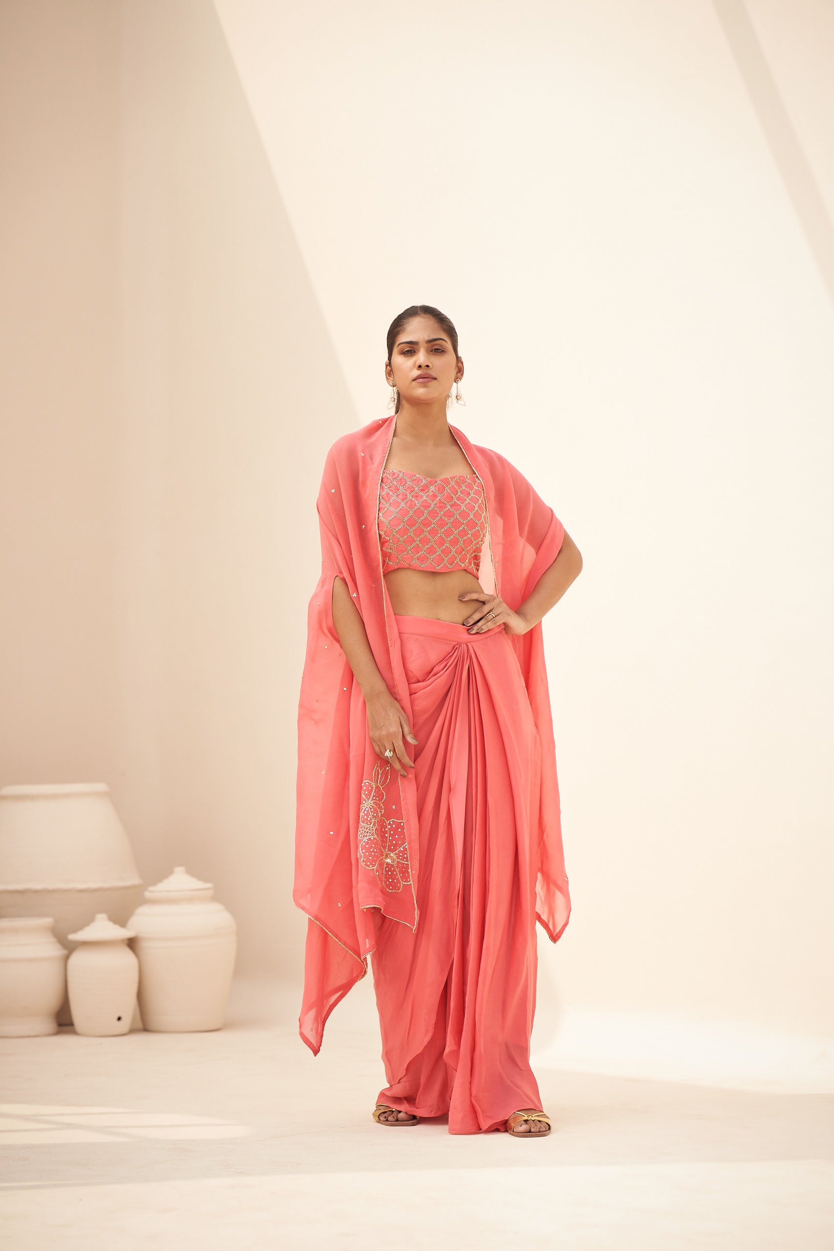 Drape Skirt Set