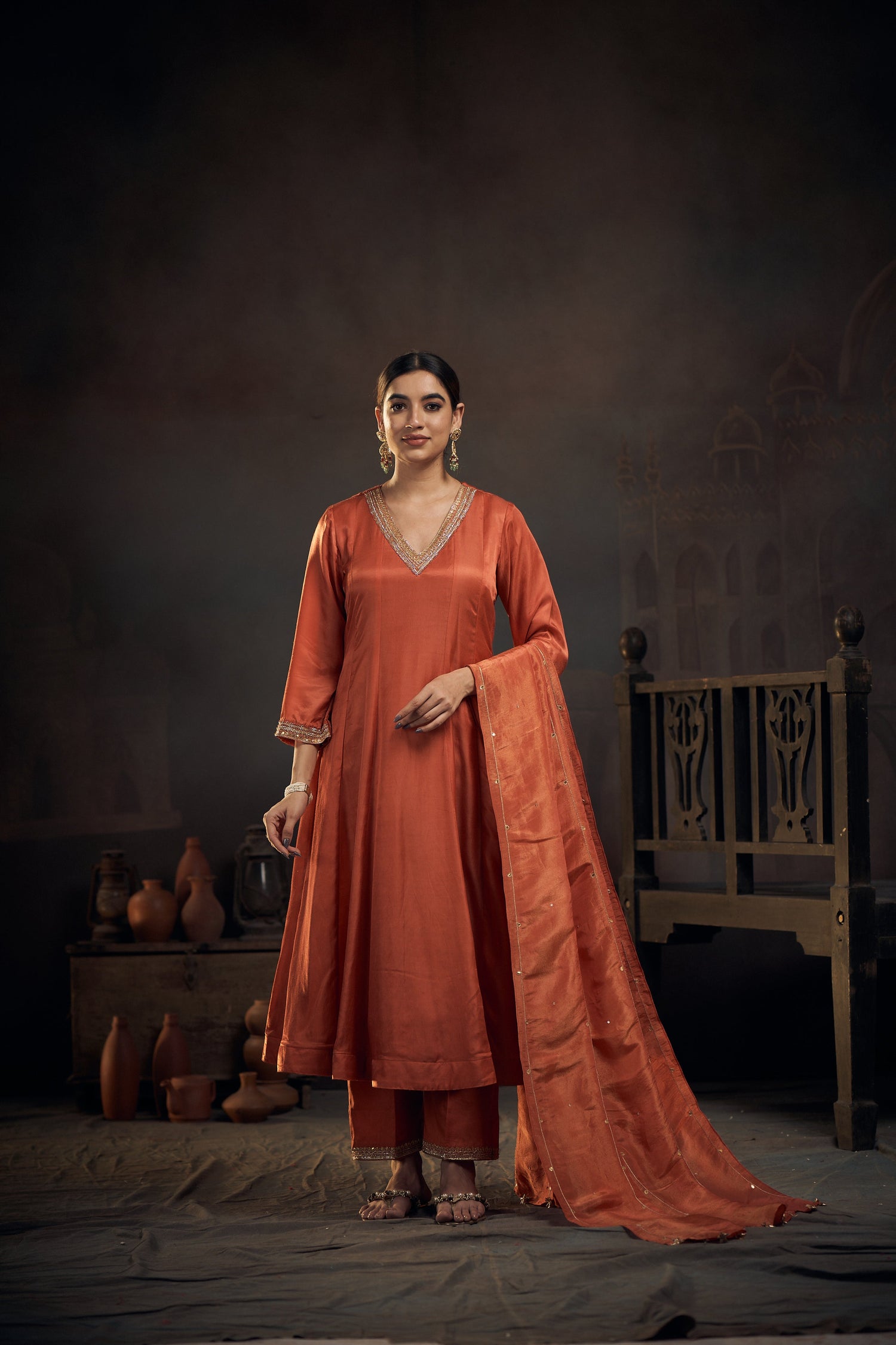 Kesar Anarkali set